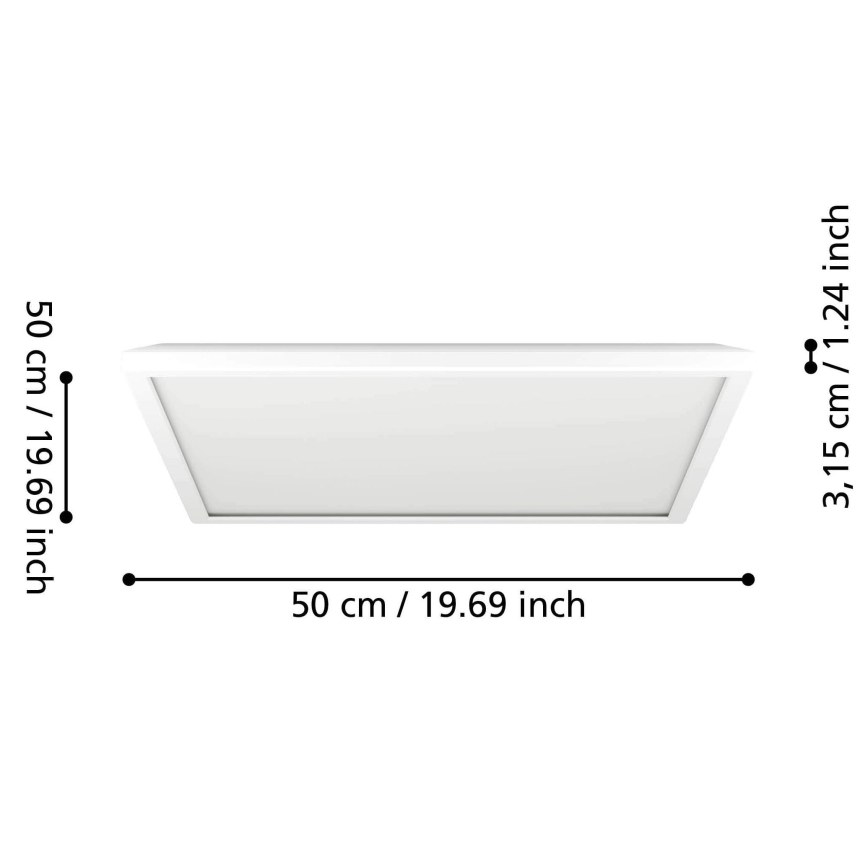 Eglo - LED RGBW Hämardatav laevalgusti vannituppa LED/17W/230V 2700-6500K 50x50 cm IP44 valge ZigBee