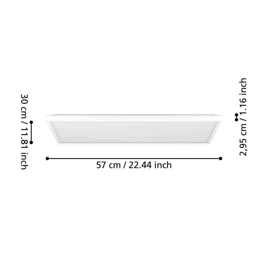 Eglo - LED RGBW Hämardatav laevalgusti vannituppa LED/17,2W/230V 2700-6500K 30x57cm IP44 valge ZigBee
