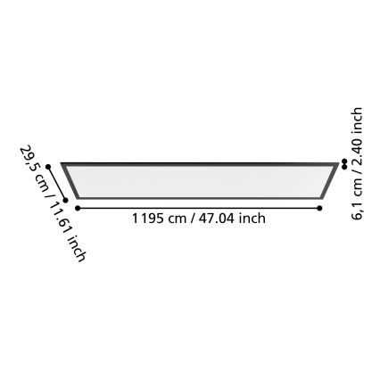 Eglo - pinnapealne LED-paneel LED/33W/230V 2700/4000/6500K 120x30 cm must