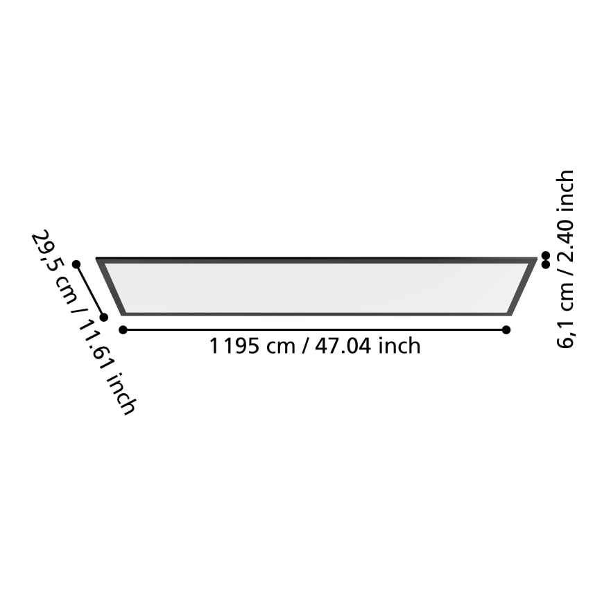 Eglo - pinnapealne LED-paneel LED/33W/230V 2700/4000/6500K 120x30 cm must