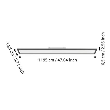 Eglo - pinnapealne LED-paneel LED/28W/230V 2700/4000/6500K 120x15 cm must