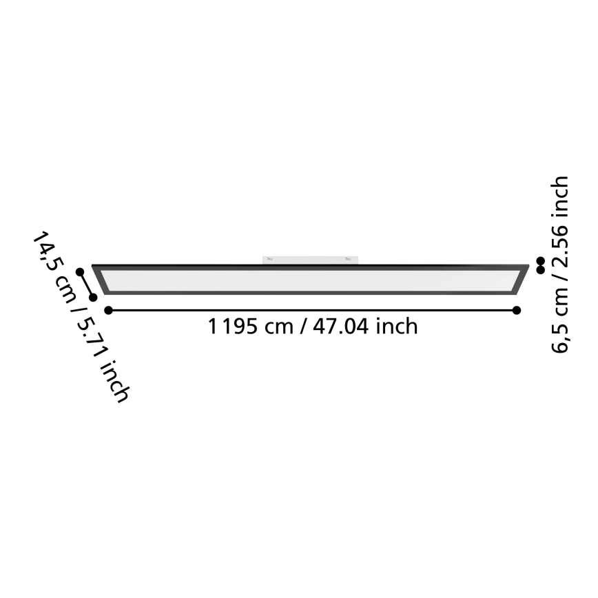 Eglo - pinnapealne LED-paneel LED/28W/230V 2700/4000/6500K 120x15 cm must