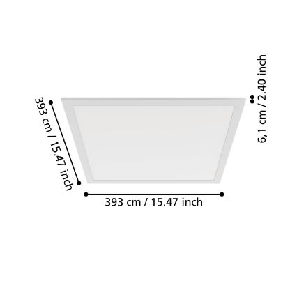 Eglo - LED laevalgusti LED/18,8W/230V 2700/4000/6500K 40x40 cm valge