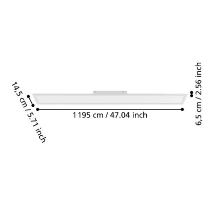 Eglo - pinnale paigaldatav LED-paneel LED/28W/230V 2700/4000/6500K 120x15 cm valge