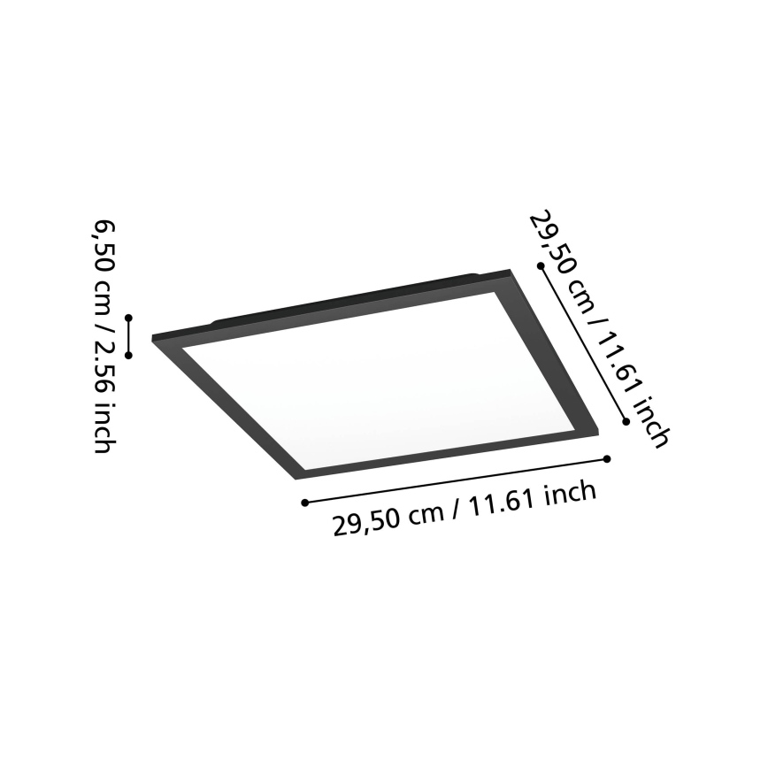 Eglo - LED RGBW hämardatav laevalgusti LED/14W/230V 2700-6500K 30x30 cm must