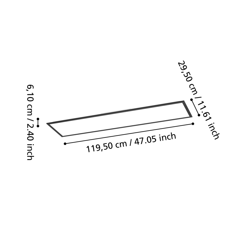 Eglo - RGBW LED hämardatav pinnale kinnitatav paneel LED/34W/230V 2700-6500K 120x30 cm must