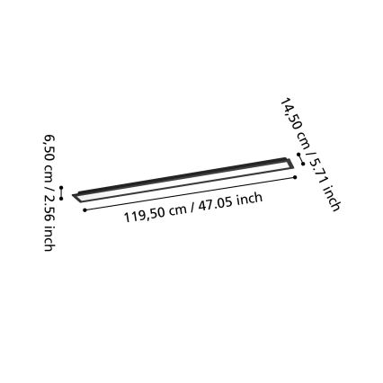 Eglo - LED RGBW hämardatav pinnale paigaldatav paneel LED/28W/230V 2700-6500K 120x15 cm must
