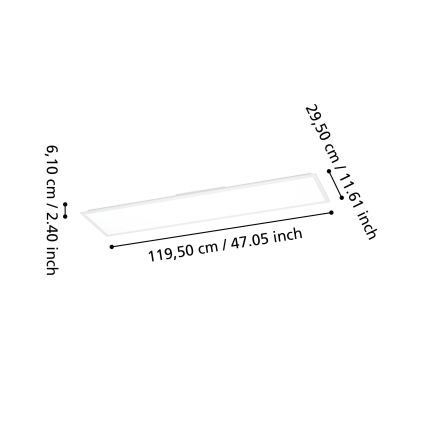 Eglo - LED RGBW hämardatav pinnapealne paneelvalgusti LED/34W/230V 2700-6500K 120x30 cm valge