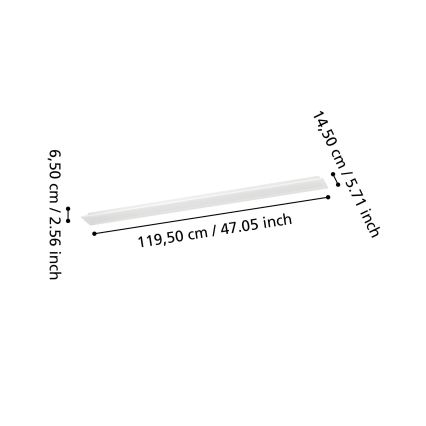 Eglo - hämardatav RGBW LED-pinnapaneel, 28 W, 230 V, 2700–6500 K, 120 x 15 cm, valge