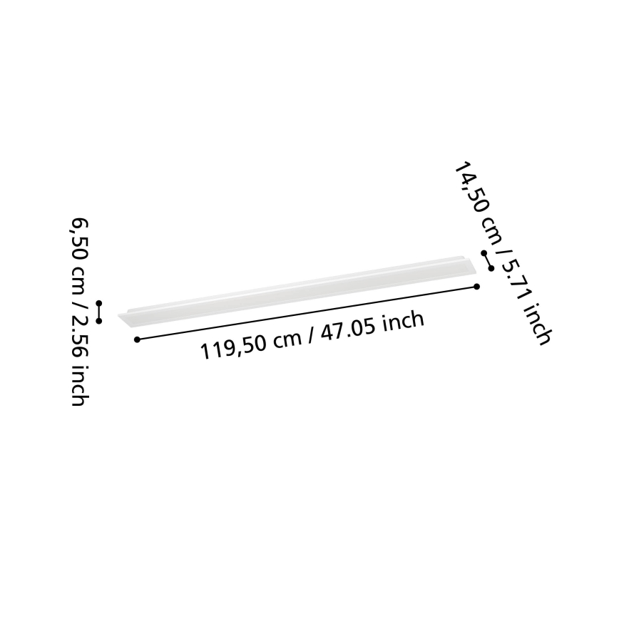 Eglo - hämardatav RGBW LED-pinnapaneel, 28 W, 230 V, 2700–6500 K, 120 x 15 cm, valge