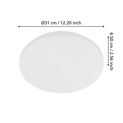 Eglo - LED vannitoa laevalgusti LED/18W/230V läbimõõt 31 cm IP54 valge