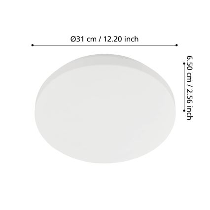 Eglo - LED-vannitoa laevalgusti liikumis- ja hämarussensoriga LED/18W/230V läbimõõt 31 cm IP54 valge