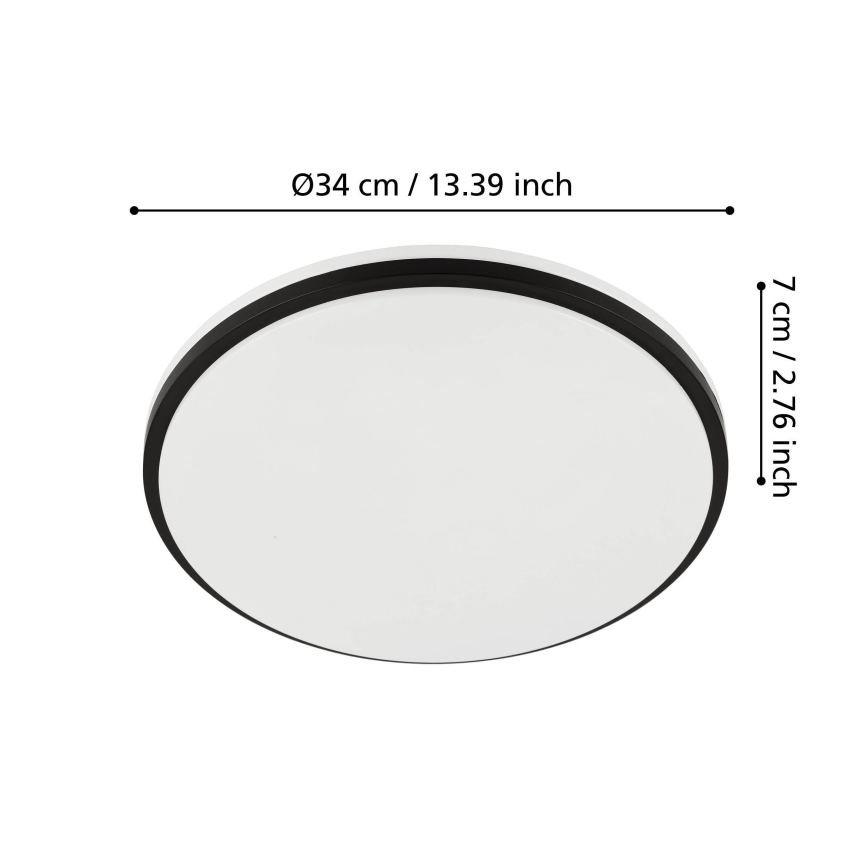 Eglo - LED vannitoa laevalgusti LED/18W/230V 3000/4000/6500K IP54 must