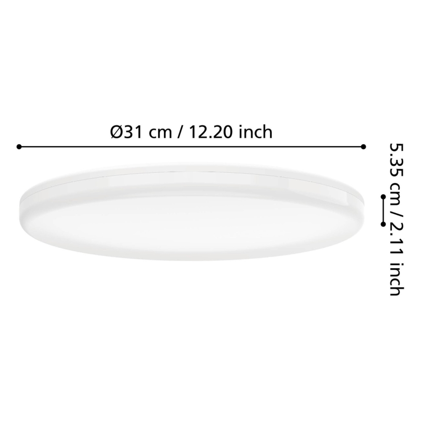 Eglo - LED-vannitoa laelamp LED/20W/230V 2700/4000/6500K läbimõõt 31 cm IP54 valge