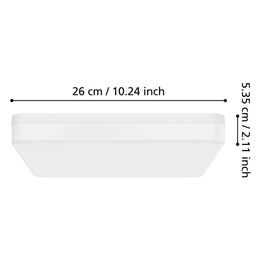 Eglo - LED vannitoa laelamp LED/16,5W/230V 2700/4000/6500K 26x26 cm IP54 valge
