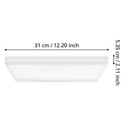 Eglo - LED vannitoa laevalgusti LED/20W/230V 2700/4000/6500K 31x31 cm IP54 valge