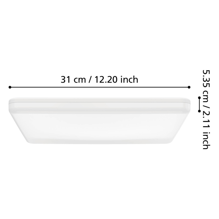 Eglo - LED vannitoa laevalgusti LED/20W/230V 2700/4000/6500K 31x31 cm IP54 valge