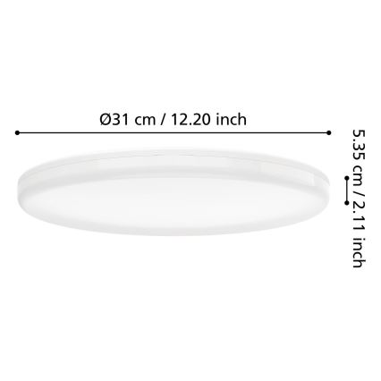 Eglo - LED vannitoa laelamp liikumisanduriga LED/20W/230V 2700/4000/6500K läbimõõt 31 cm IP54 valge