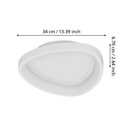 Eglo - LED Hämardatav laevalgusti LED/12W/230V 2700-6500K valge + kaugjuhtimispult