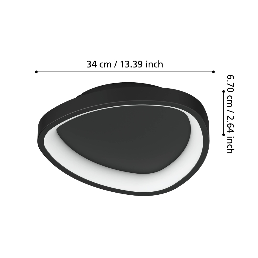 Eglo - LED Hämardatav laevalgusti LED/12W/230V 2700-6500K must + kaugjuhtimispult