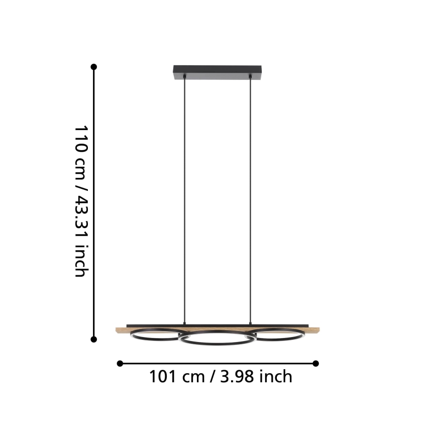 Eglo - LED Hämardatav lühter 2xLED/12,5W/230V+1xLED/15,5W 3000K beež/must