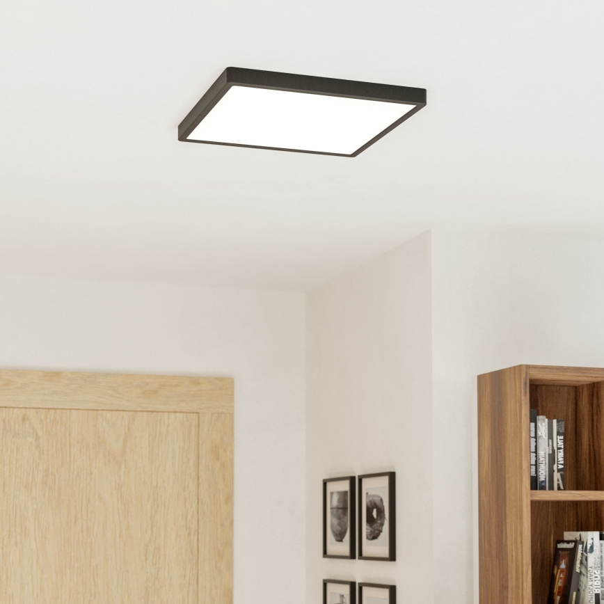 Eglo - LED RGBW hämardatav vannitoa laelamp LED/17,8W/230V 2700-6500K 39x39 cm IP44 must