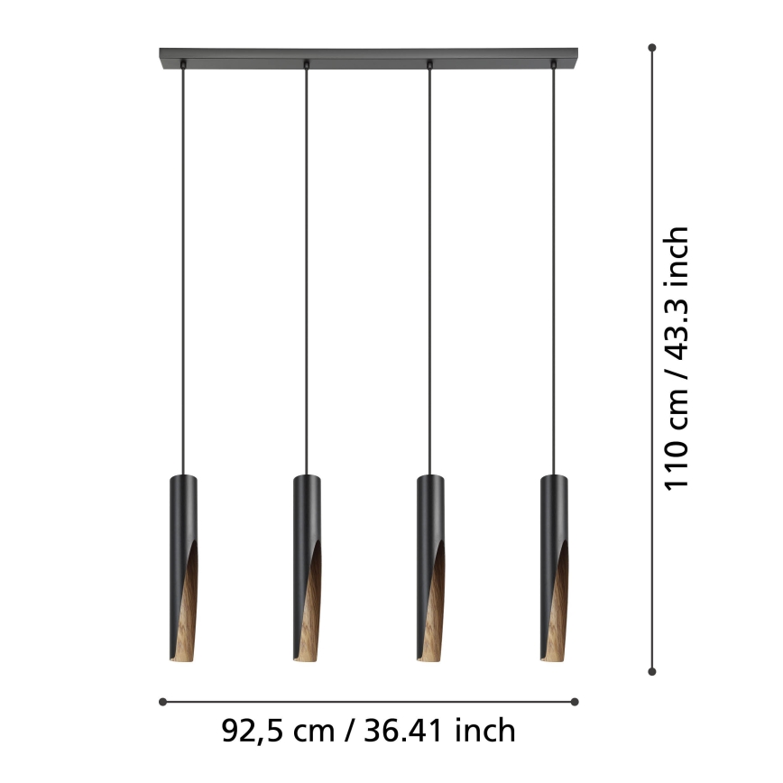 Eglo - LED Lühter 4xGU10/4,5W/230V 3000K must/pruun