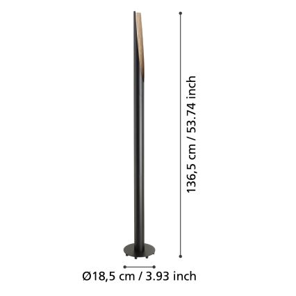 Eglo  - LED Põrandalamp 1xGU10/4,5W/230V 3000K must/pruun