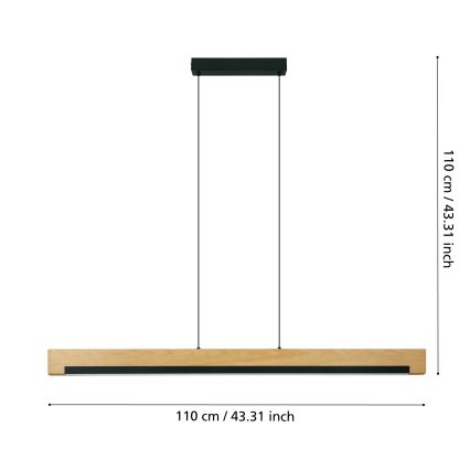 Eglo - LED Hämardatav lühter LED/25,5W/230V 3000K must/beež