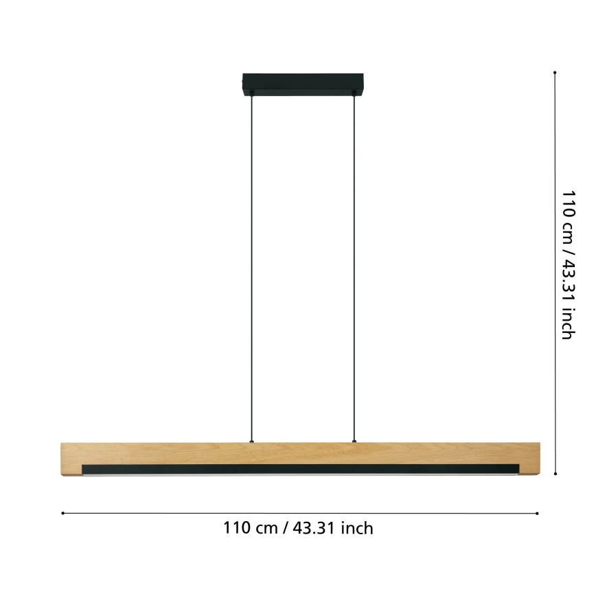 Eglo - LED Hämardatav lühter LED/25,5W/230V 3000K must/beež