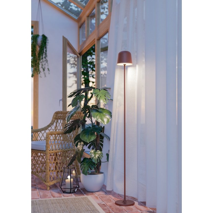 Eglo - LED Hämardatav väli laetav põrandalamp LED/4,3W/230V 2400/3000/4000K IP54 pruun