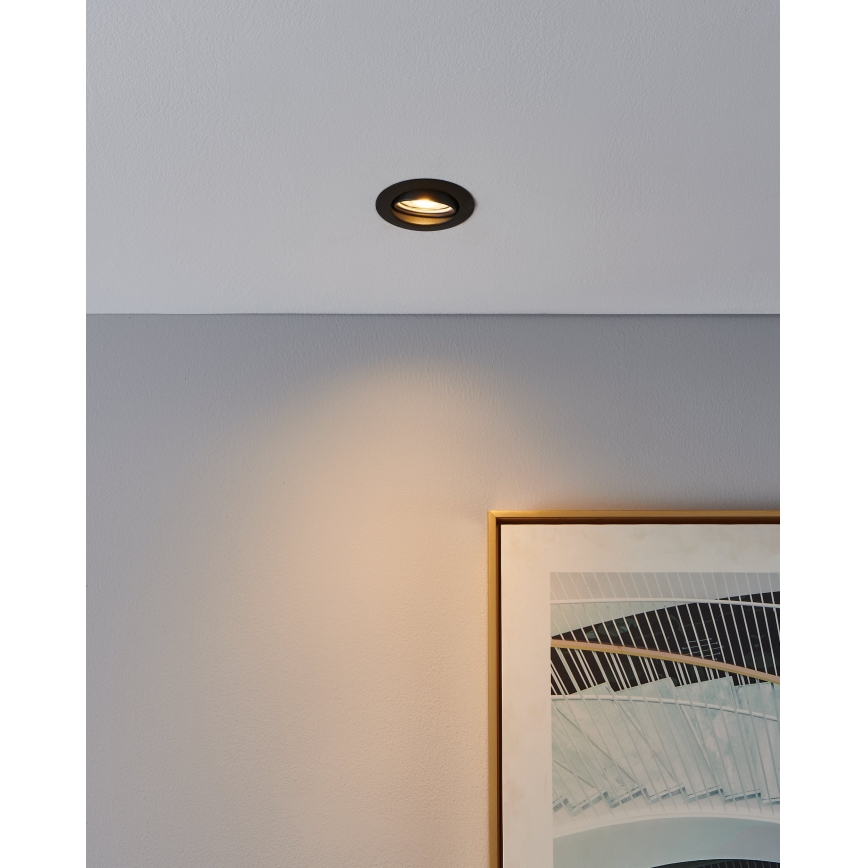 Eglo - KOMPLEKT 3x LED Süvistatav valgusti 1xGU10/4W/230V must