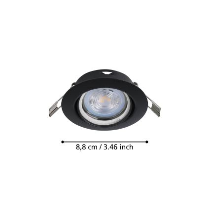 Eglo - KOMPLEKT 3x LED Süvistatav valgusti 1xGU10/4W/230V must