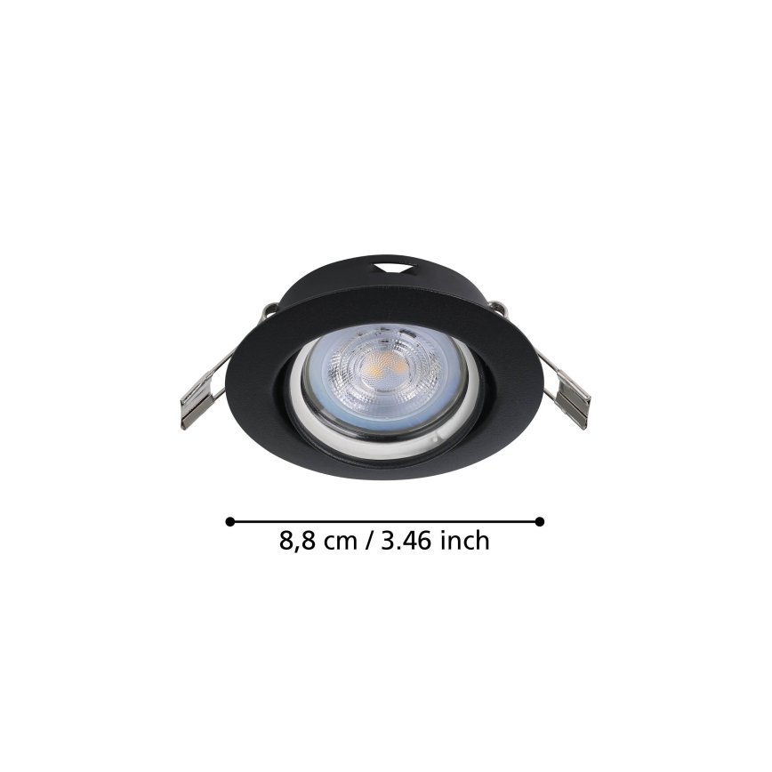 Eglo - KOMPLEKT 3x LED Süvistatav valgusti 1xGU10/4W/230V must