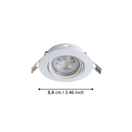 Eglo - KOMPLEKT 3x LED Süvistatav valgusti 1xGU10/4W/230V valge