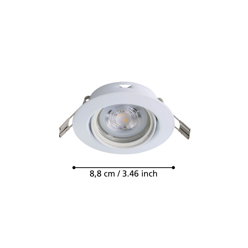 Eglo - KOMPLEKT 3x LED Süvistatav valgusti 1xGU10/4W/230V valge