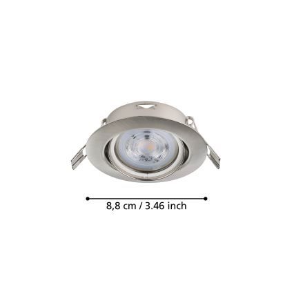 Eglo - KOMPLEKT 3x LED Süvistatav valgusti 1xGU10/4W/230V matt kroom
