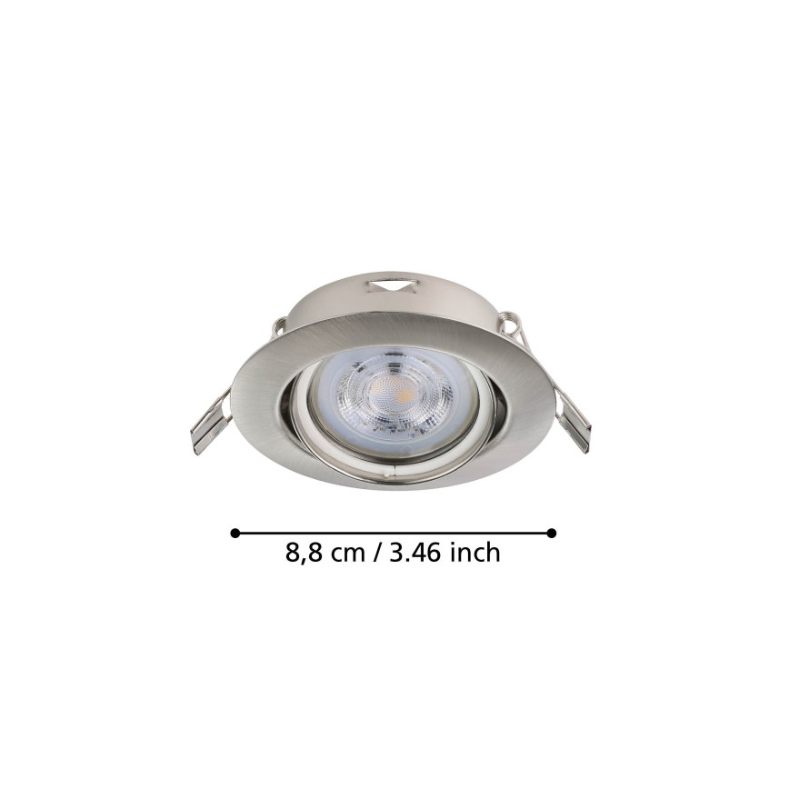 Eglo - KOMPLEKT 3x LED Süvistatav valgusti 1xGU10/4W/230V matt kroom