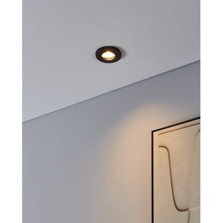 Eglo - KOMPLEKT 3xLED Süvistatav valgusti vannituppa 1xGU10/4W/230V IP44 must