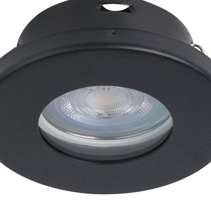 Eglo - KOMPLEKT 3xLED Süvistatav valgusti vannituppa 1xGU10/4W/230V IP44 must