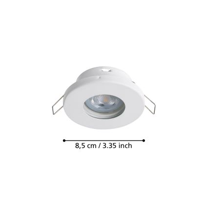 Eglo - KOMPLEKT 3xLED Süvistatav valgusti vannituppa 1xGU10/4W/230V IP44 valge