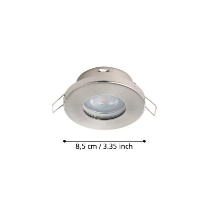 Eglo - KOMPLEKT 3xLED Süvistatav valgusti vannituppa 1xGU10/4W/230V IP44 matt kroom