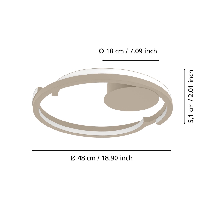 Eglo - LED hämardatav laelamp 2xLED/20W/230V 2700-6500K läbimõõt 48 cm beež + kaugjuhtimispult