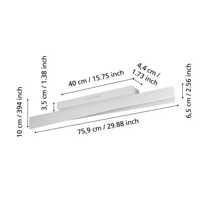 Eglo - LED RGBW hämardatav laevalgusti LED/13W/230V 2700-6500K hall