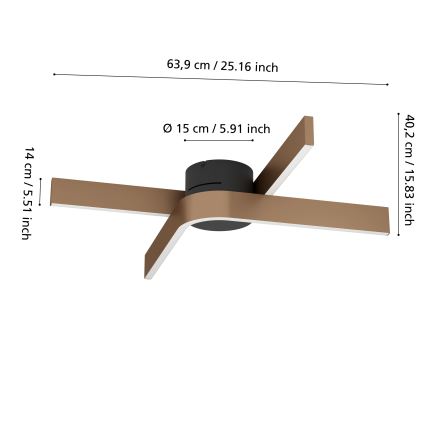 Eglo - LED RGBW hämardatav laelamp 2xLED/18W/230V 2700-6500K vaskne/must