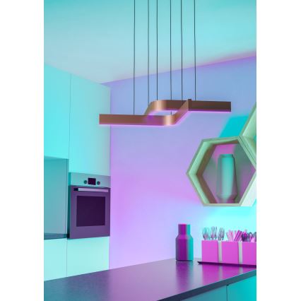 Eglo - LED RGBW hämardatav lühter kaablil 2xLED/18W/230V vask/must