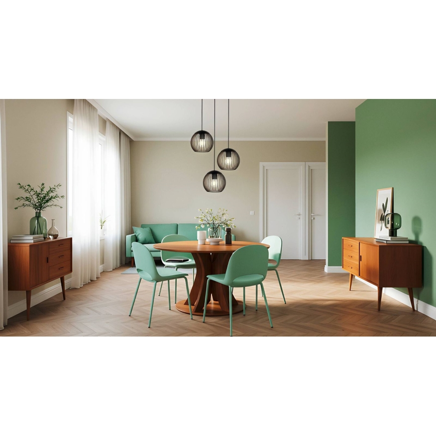 Eglo - Rippvalgusti kaablil 3xE27/60W/230V must