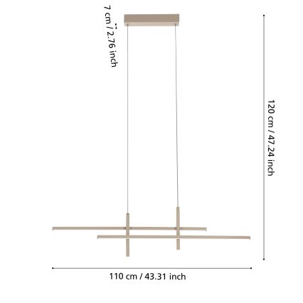 Eglo - LED-lühter nööril LED/20W/230V beež