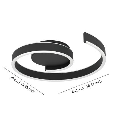 Eglo - LED RGBW Hämardatav laelamp LED/37W/230V 3000-6500K must