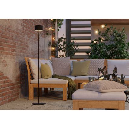 Eglo - LED päikesepaneeliga laetav puutetundlik põrandalamp LED/2,8W/3,7V 1800 mAh IP44 must